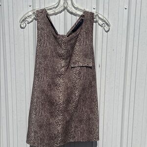 Zara Brown Snake Print Sleeveless Top